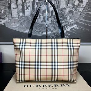 Burberry London Nova Check Signature Plaid Tote Bag